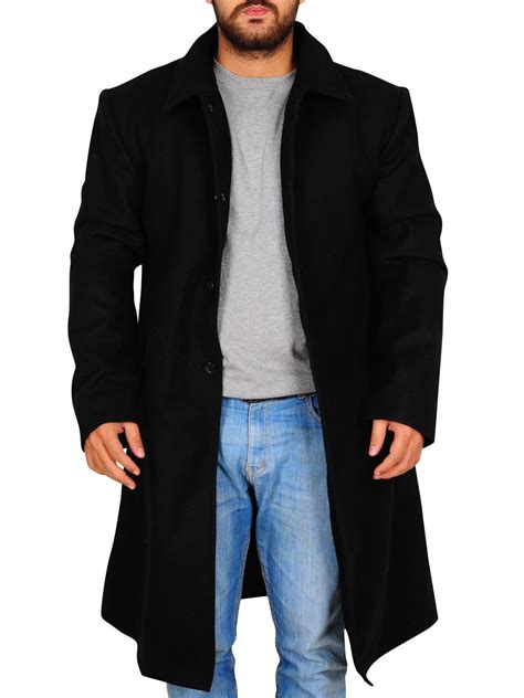 This Pitch Black Wool Trench Coat For Men Is Made Up Of Finest Wool With Soft Internal Viscose