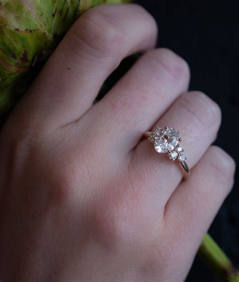 Asymmetrical Cluster Engagement Rings F