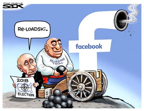 Political Cartoon Us Putin Facebook Russian Trolls 2018 Midterm