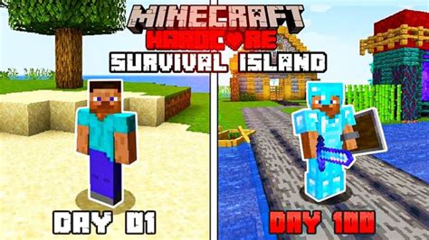 100 Days In Minecraft Survival Island Hardcore Creepergg
