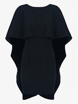 Black Backless Bodycon Cape Dress | Backless cocktail dress