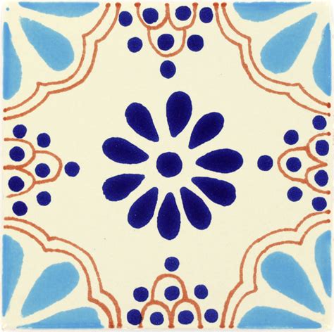 Turquoise Blue Lace Talavera Mexican Tile