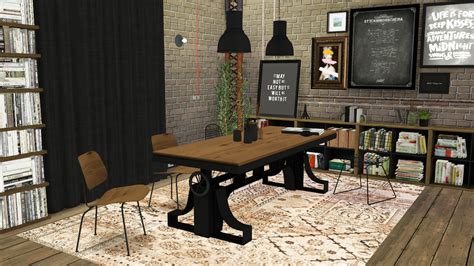 Sims 4 Ccs The Best Vintage Industrial Dining By Mxims