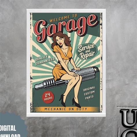 Garage Pin Up Girl Etsy
