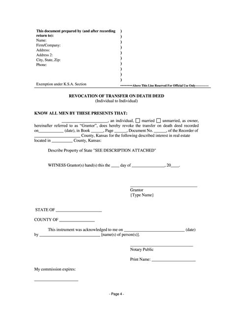 Transfer Death Kansas Form Fill Out And Sign Printable Pdf Template