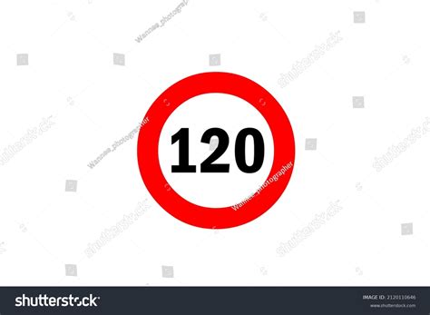 Speed Limit 120 Km Sign Red Stock Illustration 2120110646 Shutterstock