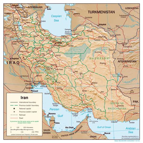 Large Detailed Political Map Of Iran With Relief Major Cities And