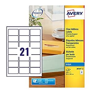 Obtain the labels you need. Avery J8560-10 Self-Adhesive Address/Mailing Labels, 21 Labels per A4 Sheet: Amazon.co.uk ...