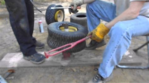 mount lawn mower tire  harbor freight mini tire changer item  youtube