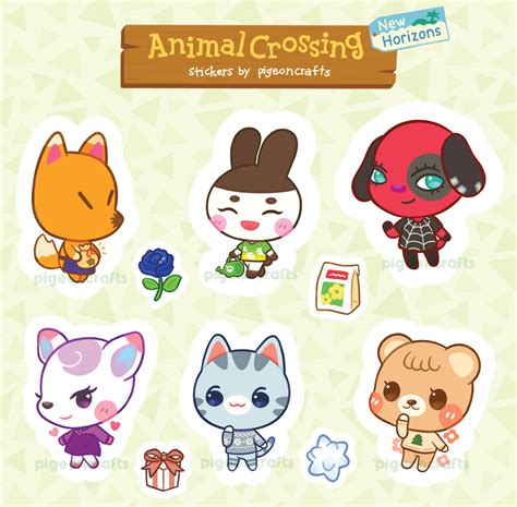 The Animal Crossing Stickers Are All In Different Shapes And Sizes