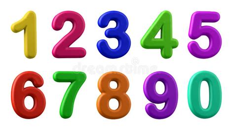 Números Coloridos Plasticine En Diversos Colores Illustrat 3d Stock