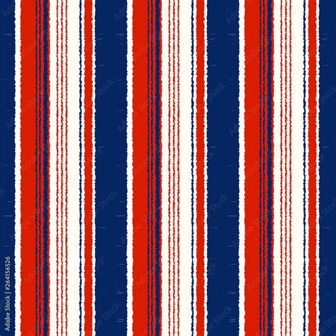 Navy Blue Red White Striped Seamless Pattern Vertical Stripes