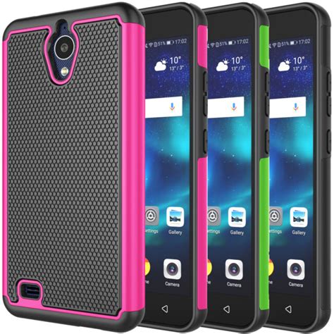 For Atandt Axia Qs5509a Cricket Vision Phone Shockproof Hybrid Rubber