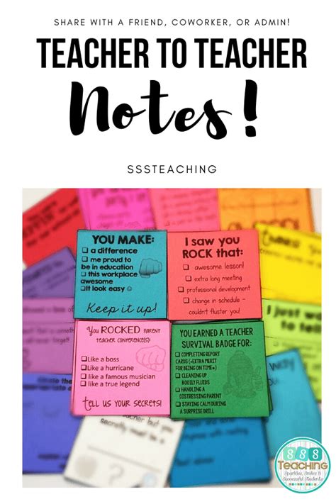 Teacher Appreciation And Encouragement Notes Easy To Make A Teachers