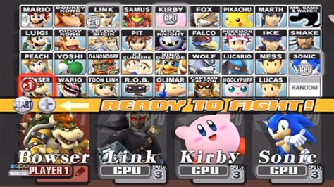 Super Smash Bros Brawl All Characters Youtube