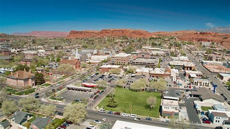 Downtown St George Utah Aerial Stock Photo Download Image Now St