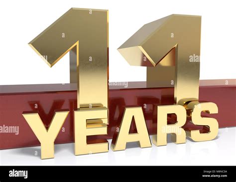 Golden Digit Eleven And The Word Of The Year 3d Illustration Stock