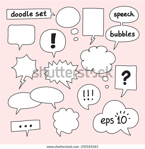 Hand Drawn Speech Bubbles Callouts Set Stock Vector Royalty Free