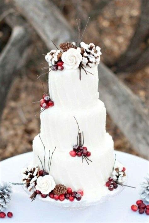 Simple Rustic Winter Wedding Cakes Ideas 25 Christmas Wedding Cakes