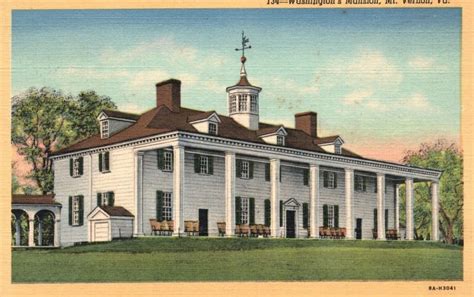 Vintage Postcard 1920s George Washingtons Mansion Mount Vernon