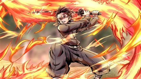 Tanjiro Flame Demon Slayer Anime Fondo De Pantalla 4k Hd Id9119