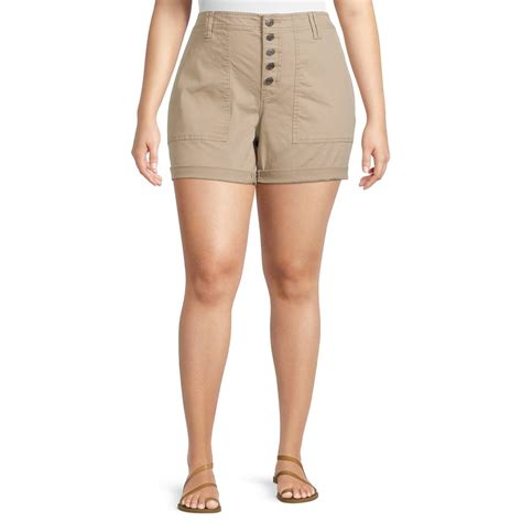 Terra And Sky Terra And Sky Womens Plus Size Utility Shorts Walmart