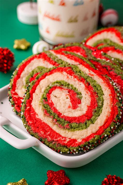 5 Ingredient Christmas Pinwheel Cookies With Sprinkles