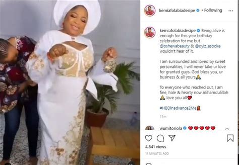 being alive is enough for this year birthday celebration kemi afolabi says as she shows off