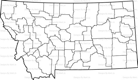 Printable Montana Map Printable Mt County Map Digital Etsy In 2022