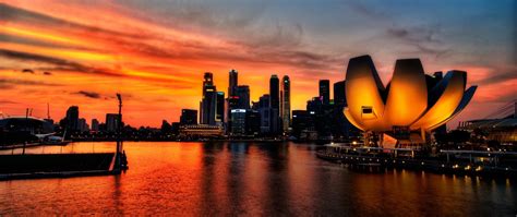 2560x1080 Singapore Sky Sunset 2560x1080 Resolution Wallpaper Hd