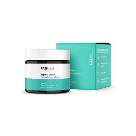 Fab Cbd Full Spectrum Topical Cbd Cream 600mg