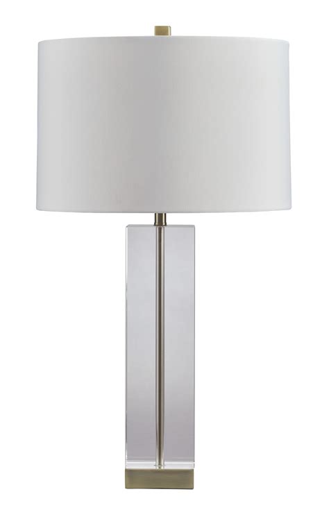 Signature Design By Ashley Lamps Contemporary L428184 Teelsen Clear Gold Finish Table Lamp