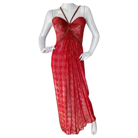 Bob Mackie Outstanding Vintage Sheer Illusion Bugle Beaded Evening Dress For Sale At 1stdibs