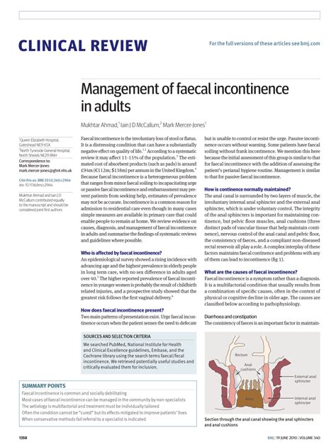 Management Of Faecal Incontinence In Adults The Bmj Hot Sex Picture