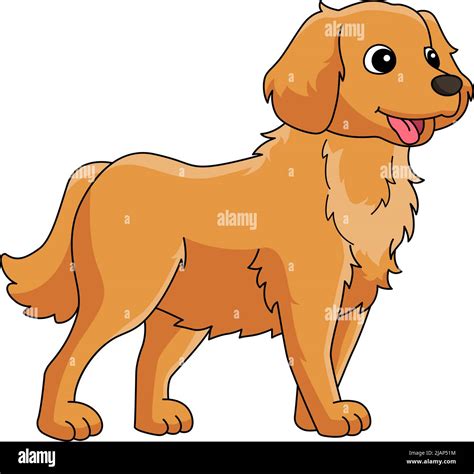 Golden Retriever Dog Cartoon Clipart Illustration Stock Vector Image