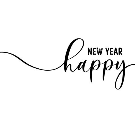 Happy New Year Calligraphic Lettering Design Card Template Creative Typography For Holiday