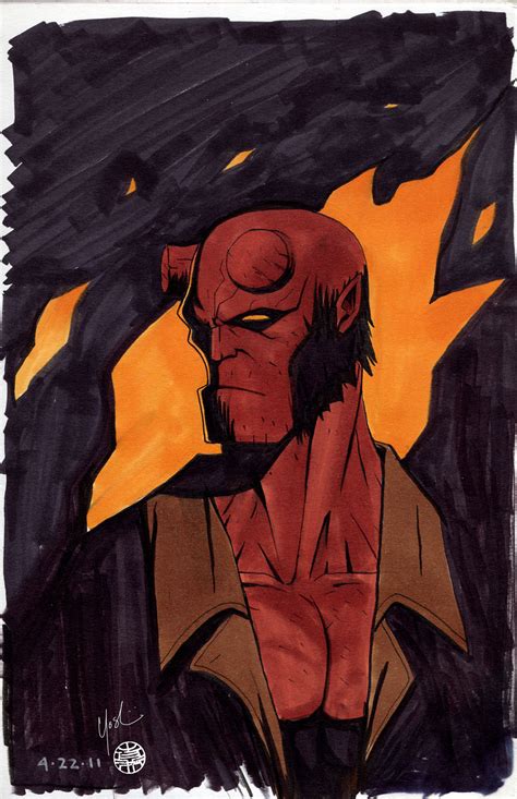 Hellboy Marker Sketch By Protokitty On Deviantart