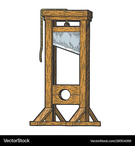 Guillotine Executions Device Sketch Royalty Free Vector