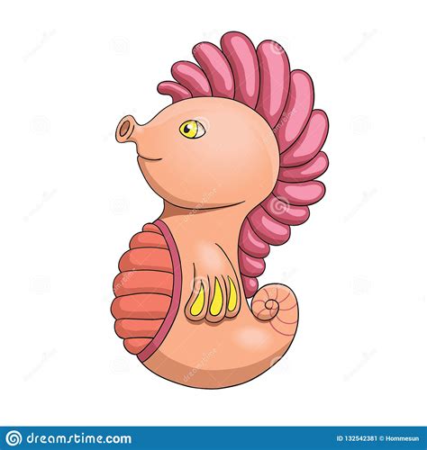 Cute Adorable Seahorse Cartoon Vector Illustration Funny Animal Stock