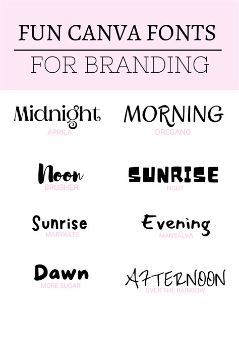 Fun Fonts To Use In Canva Designs For Your Business In 2021 Aesthetic