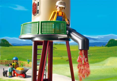 Playmobil boerderij 5119, met aanvullende sets te koop aangeboden: PLAYMOBIL Country 5119 pas cher - Ferme moderne avec silo