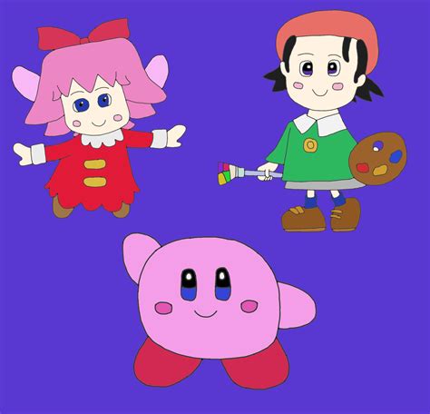 Ive Drawn Kirby Adeleine And Ribbon Kirby