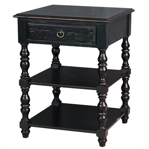 Shop Hand Painted Distressed Antique Black Finish Accent Table Free