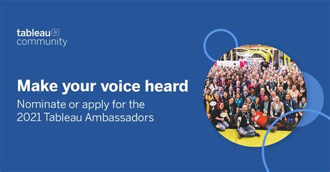 2021 Tableau Ambassador Nominations And Applications Now Open