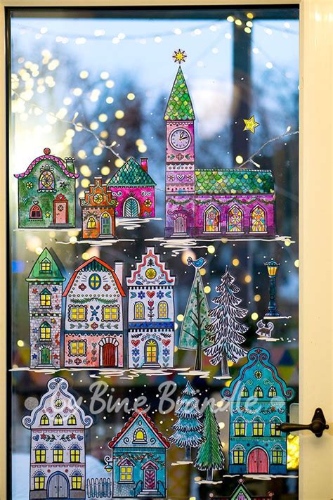 Weihnachtsdeko 2021 für fensteraus alten glühbirnen; Die große Winterstadt | Fensterbilder weihnachten basteln ...