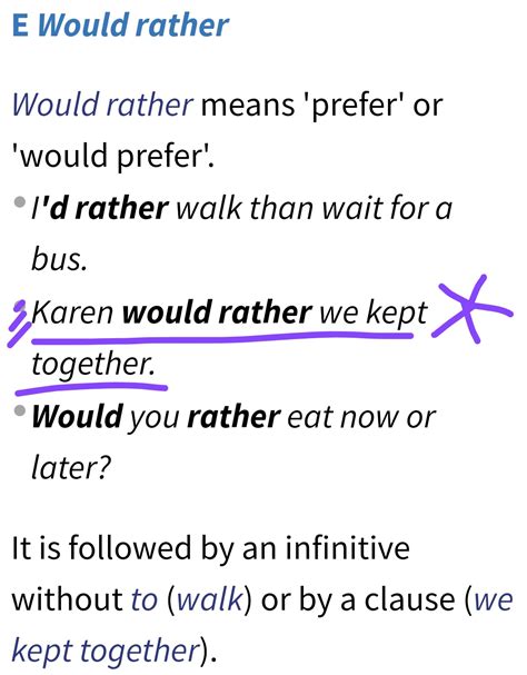 Meaning Of A Sentence Which Uses Would Rather English Language