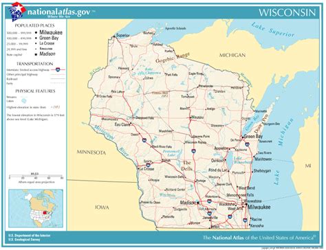 Wisconsin Major Rivers Map