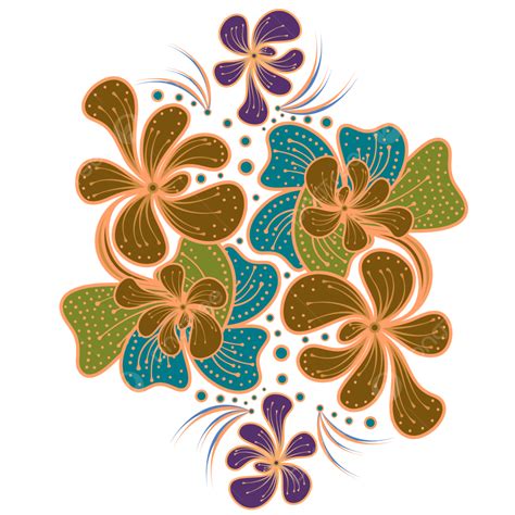 Batik Flower Vector Png Images Batik Flower Design Batik Flower Hand Drawing Png Image For