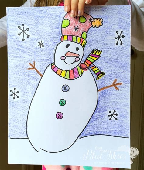 January Directed Drawings First Grade Blue Skies Kids Art Journal