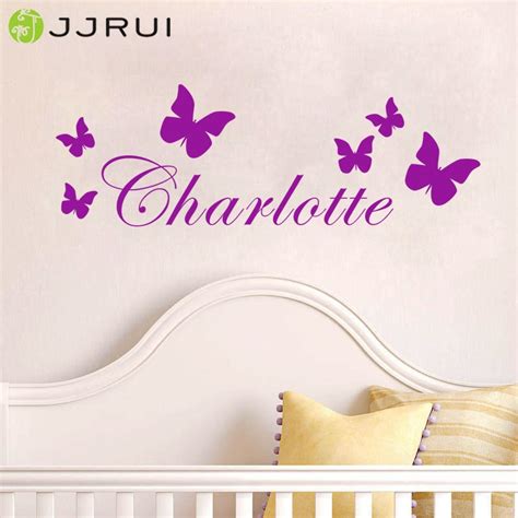 Jjrui Personalised Butterfly Any Name Vinyl Wall Sticker Art Decal Kids